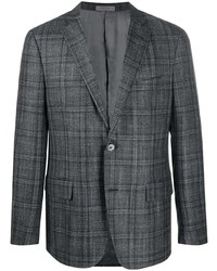 Мужской темно-серый пиджак в шотландскую клетку от Corneliani