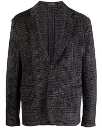 Мужской темно-серый пиджак в шотландскую клетку от Emporio Armani