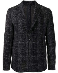 Мужской темно-серый пиджак в шотландскую клетку от Emporio Armani