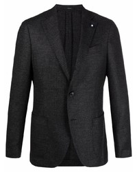 Мужской темно-серый пиджак в шотландскую клетку от Lardini