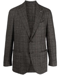 Мужской темно-серый пиджак в шотландскую клетку от Lardini