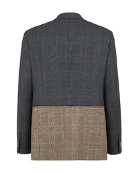 Мужской темно-серый пиджак в шотландскую клетку от Fendi