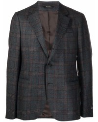 Мужской темно-серый пиджак в шотландскую клетку от Z Zegna
