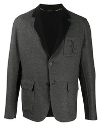 Мужской темно-серый пиджак с вышивкой от Billionaire