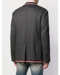 Мужской темно-серый пиджак с вышивкой от Gucci