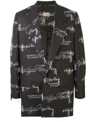 Мужской темно-серый пиджак с вышивкой от Necessity Sense