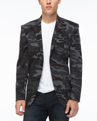 Темно-серый пиджак с камуфляжным принтом