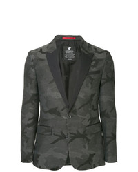 Мужской темно-серый пиджак с камуфляжным принтом от Loveless