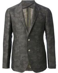 Мужской темно-серый пиджак с камуфляжным принтом от Tagliatore