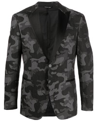 Мужской темно-серый пиджак с камуфляжным принтом от Tonello