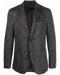Мужской темно-серый пиджак с леопардовым принтом от Karl Lagerfeld