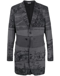 Мужской темно-серый пиджак с принтом от Comme Des Garcons Homme Plus