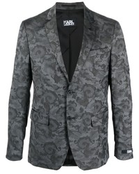 Мужской темно-серый пиджак с принтом от Karl Lagerfeld