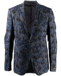 Мужской темно-серый пиджак с принтом от Versace