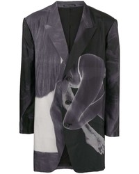 Мужской темно-серый пиджак с принтом от Yohji Yamamoto