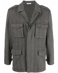 Мужской темно-серый пиджак с узором "в ёлочку" от Boglioli