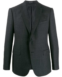 Мужской темно-серый пиджак с узором "в ёлочку" от Emporio Armani