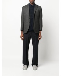 Мужской темно-серый пиджак с узором "в ёлочку" от Kiton