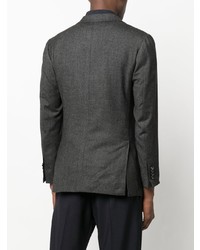 Мужской темно-серый пиджак с узором "в ёлочку" от Kiton
