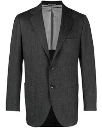 Мужской темно-серый пиджак с узором "в ёлочку" от Kiton
