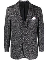 Мужской темно-серый пиджак с узором "в ёлочку" от Kiton