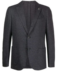 Мужской темно-серый пиджак с узором "в ёлочку" от Lardini