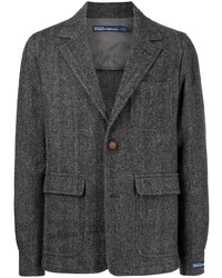 Мужской темно-серый пиджак с узором "в ёлочку" от Polo Ralph Lauren