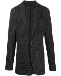 Мужской темно-серый пиджак с узором "гусиные лапки" от Canali