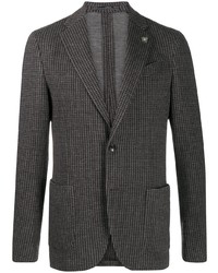 Мужской темно-серый пиджак с узором "гусиные лапки" от Lardini