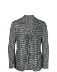Мужской темно-серый пиджак с узором "гусиные лапки" от Lardini