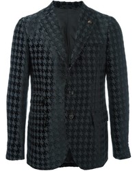 Мужской темно-серый пиджак с узором "гусиные лапки"