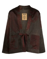 Мужской темно-серый пиджак с цветочным принтом от Uma Wang