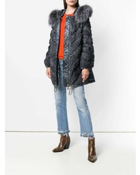 Женский темно-серый пуховик от Liska