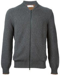 Мужской темно-серый свитер на молнии от Brunello Cucinelli