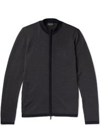 Мужской темно-серый свитер на молнии от Giorgio Armani