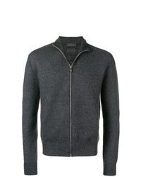 Мужской темно-серый свитер на молнии от Prada