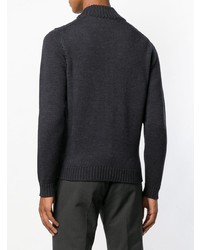 Мужской темно-серый свитер на молнии от Zanone