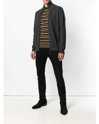 Мужской темно-серый свитер на молнии от Laneus