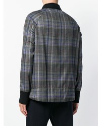 Мужской темно-серый свитер с v-образным вырезом в клетку от Stephan Schneider