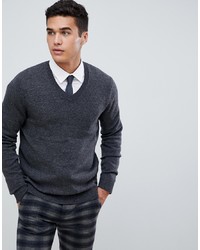 Мужской темно-серый свитер с v-образным вырезом от ASOS DESIGN