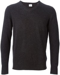 Мужской темно-серый свитер с v-образным вырезом от Aspesi