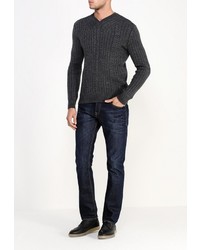 Мужской темно-серый свитер с v-образным вырезом от Baon