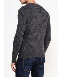 Мужской темно-серый свитер с v-образным вырезом от Baon