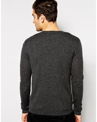 Мужской темно-серый свитер с v-образным вырезом от Asos