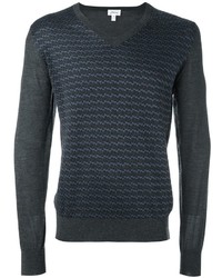 Мужской темно-серый свитер с v-образным вырезом от Brioni