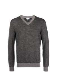Мужской темно-серый свитер с v-образным вырезом от Brioni