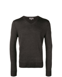 Мужской темно-серый свитер с v-образным вырезом от Canali