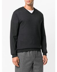 Мужской темно-серый свитер с v-образным вырезом от N.Peal