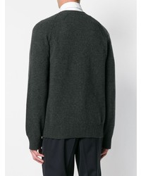 Мужской темно-серый свитер с v-образным вырезом от Lanvin