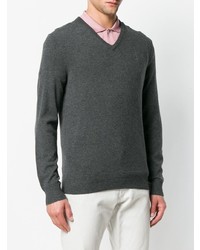 Мужской темно-серый свитер с v-образным вырезом от Polo Ralph Lauren